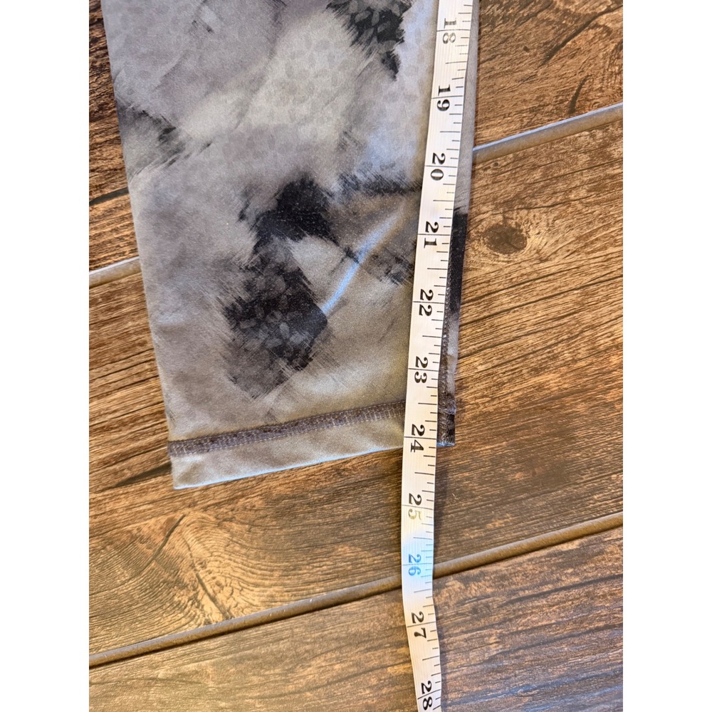 Prana Womens Grey Black Tie Dye Geometric Crop Yoga Leggings Size Large - Picture 6 of 8